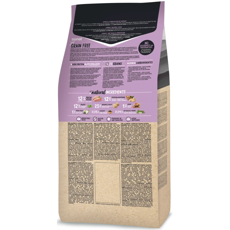Ownat Just Grain Free Sterilized Cat 3kg. 4 Ownat Just Grain Free Sterilized Cat 3kg. - Imagen 2